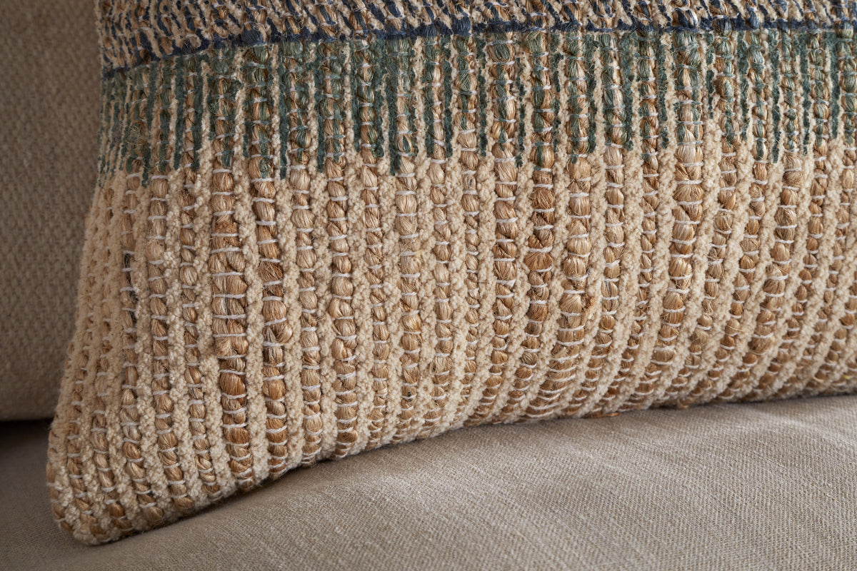 Zairya Jute & Cotton Cushion Cover - Sea Foam-TEXTILES-Nkuku