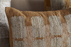 Akki Wool & Cotton Cushion Cover - Ochre-TEXTILES-Nkuku