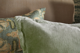 Menmai Statement Velvet Lumbar Cushion Cover - Moss Green - 35 x 80cm