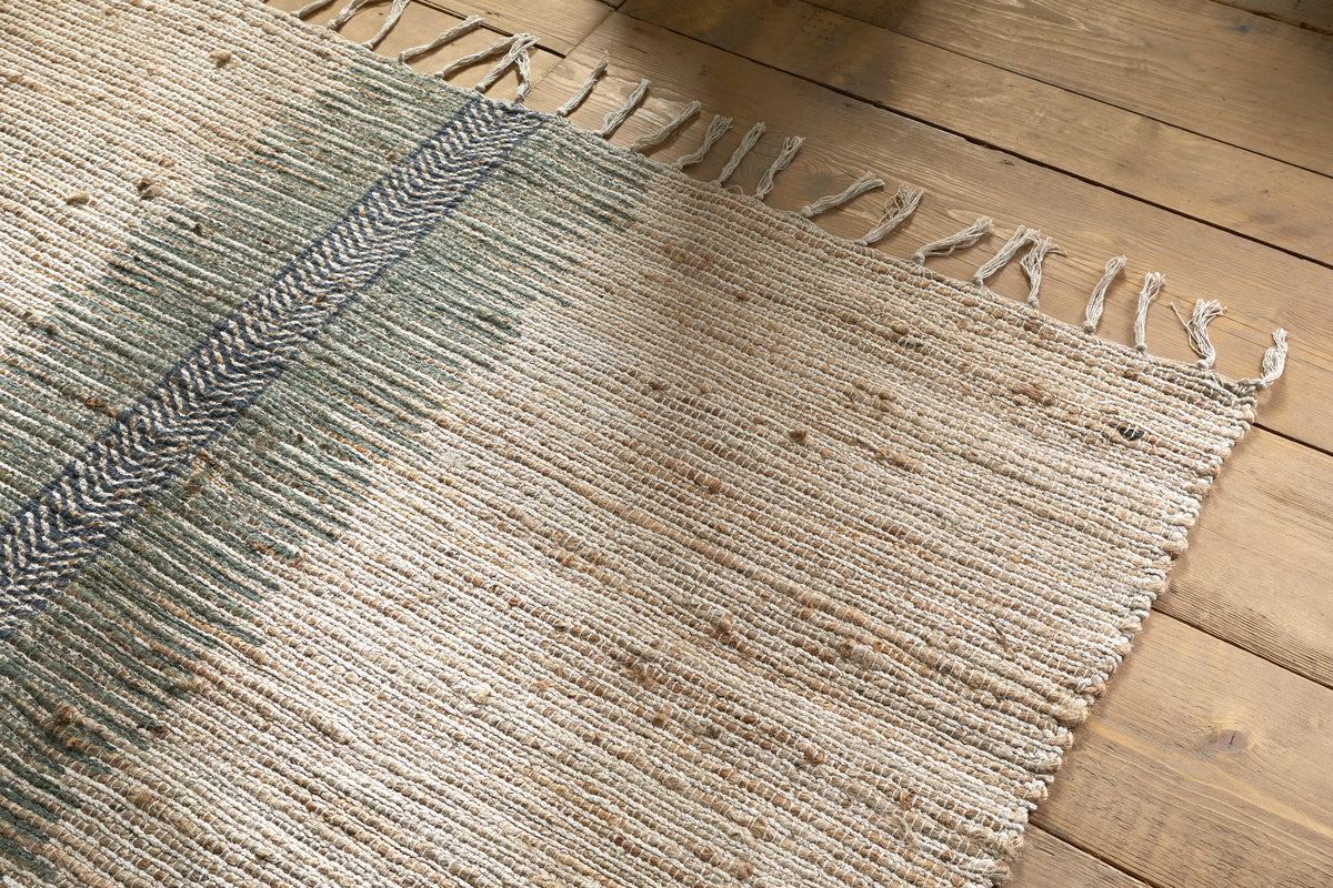 Zairya Jute & Cotton Rug - Sea Foam - 150 x 240cm-RUGS-Nkuku