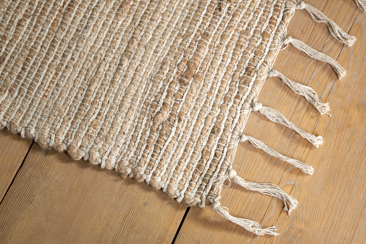 Zairya Jute & Cotton Rug - Sea Foam - 150 x 240cm-RUGS-Nkuku