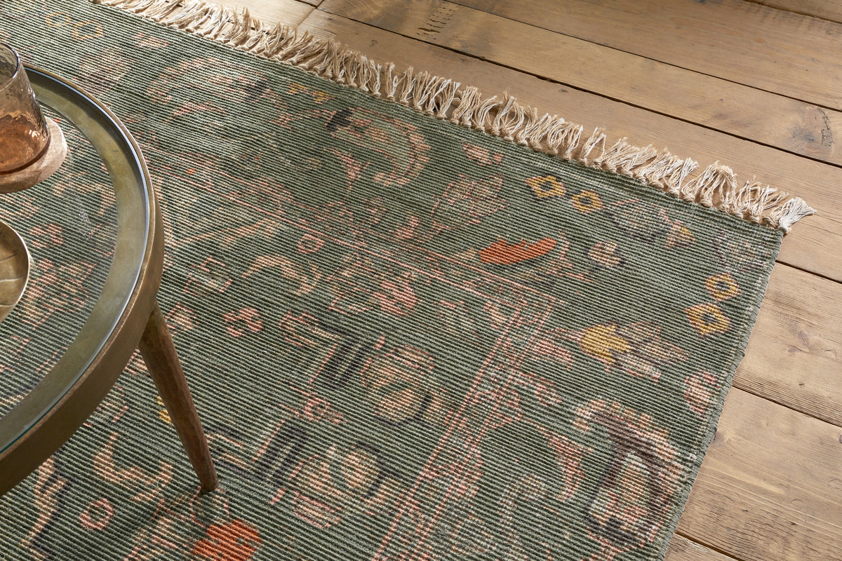 Okuta Jute Heirloom Rug - Olive Green - 150 x 240cm-RUGS-Nkuku