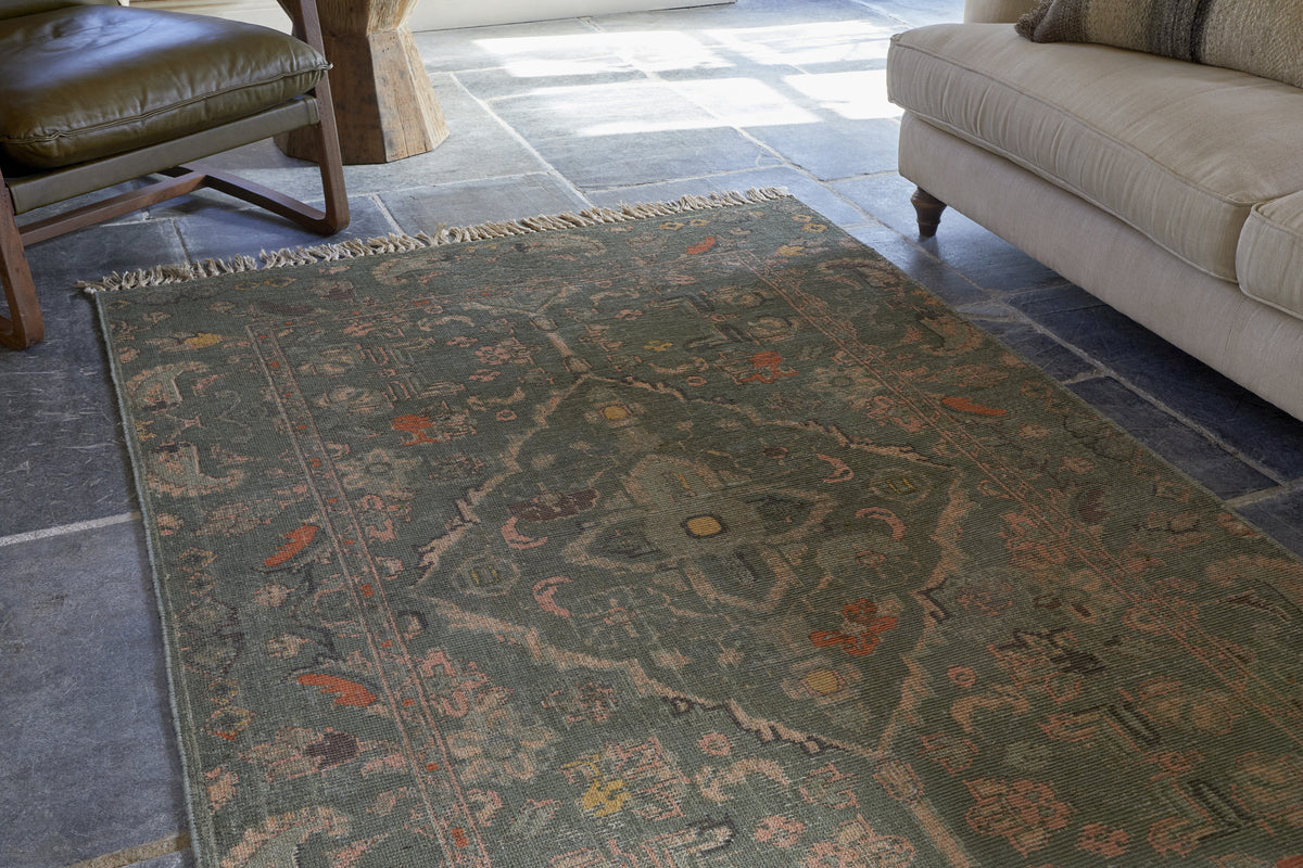 Okuta Jute Heirloom Rug - Olive Green - 150 x 240cm-RUGS-Nkuku