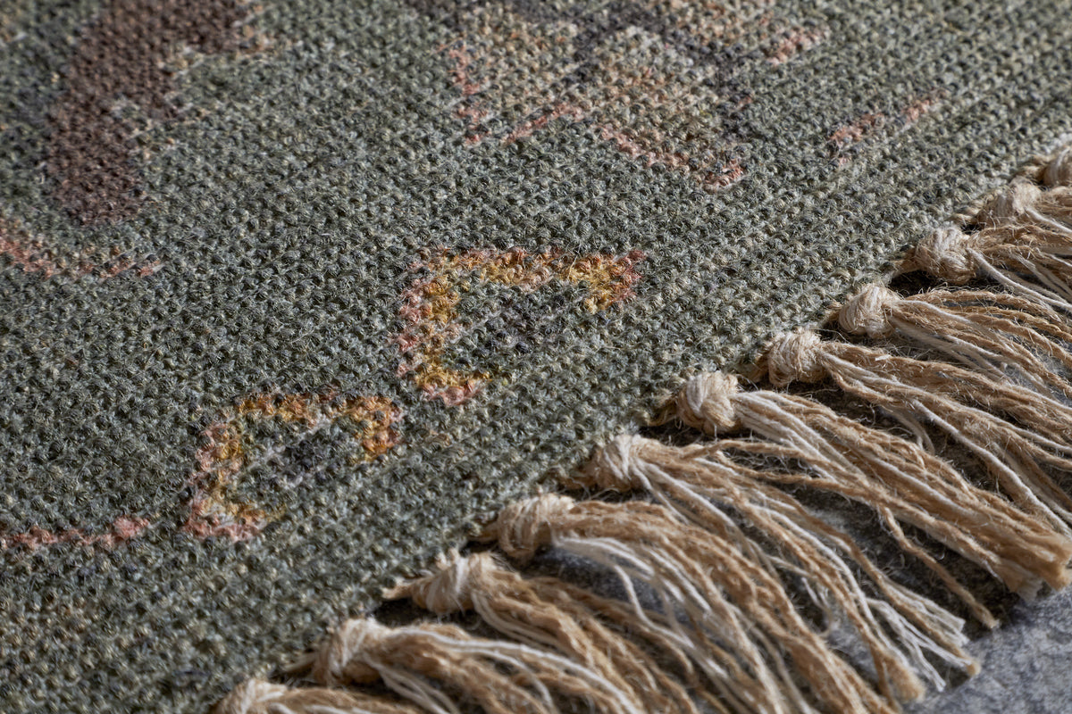 Okuta Jute Heirloom Rug - Olive Green - 150 x 240cm-RUGS-Nkuku