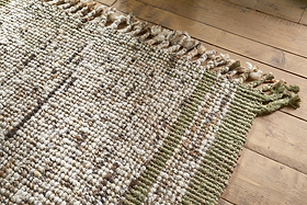 Kanta Jute & Textural Tweed Rug - Olive & Natural - 150 x 240cm-RUGS-Nkuku