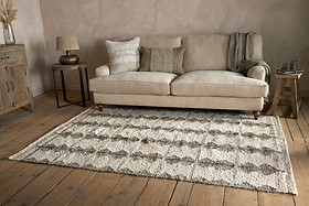 Japandi Handspun Cotton & Wool Rug - Cream & Clay - 150 x 240cm-RUGS-Nkuku