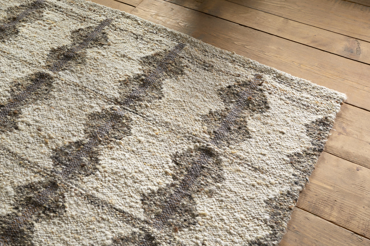 Japandi Handspun Cotton & Wool Rug - Cream & Clay - 150 x 240cm-RUGS-Nkuku