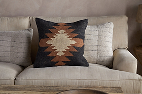 Ayyi Cushion Cover - Black & Brown - 50 x 50cm-TEXTILES-Nkuku