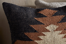 Ayyi Cushion Cover - Black & Brown - 50 x 50cm-TEXTILES-Nkuku