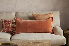 Menmai Statement Velvet Lumbar Cushion Cover - Cinnamon - 35 x 80cm