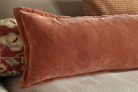Menmai Statement Velvet Lumbar Cushion Cover - Cinnamon - 35 x 80cm