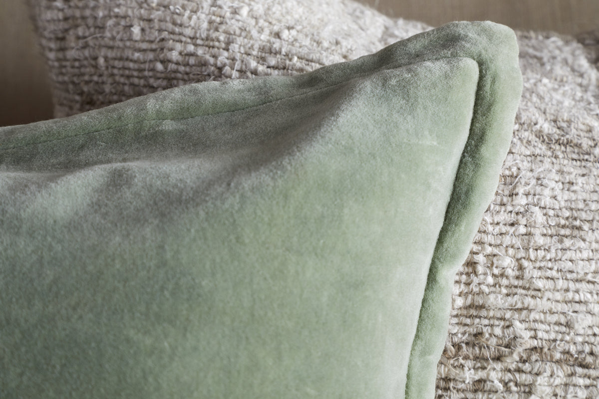 Menmai Velvet Cushion Cover - Eucalyptus - 50 x 50cm-TEXTILES-Nkuku