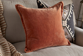 Menmai Velvet Cushion Cover - Cinnamon - 50 x 50cm-TEXTILES-Nkuku
