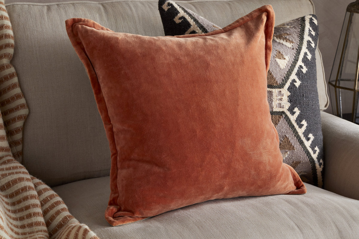 Menmai Velvet Cushion Cover - Cinnamon - 50 x 50cm-TEXTILES-Nkuku