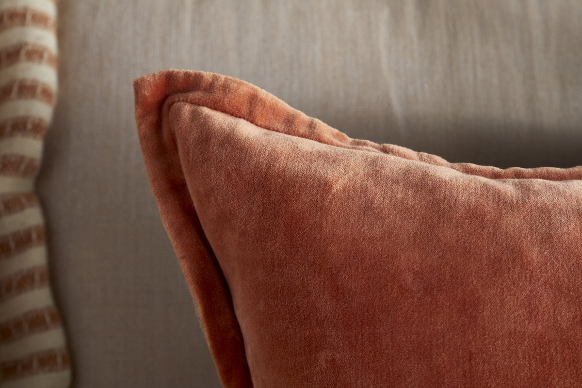 Menmai Velvet Cushion Cover - Cinnamon - 50 x 50cm-TEXTILES-Nkuku