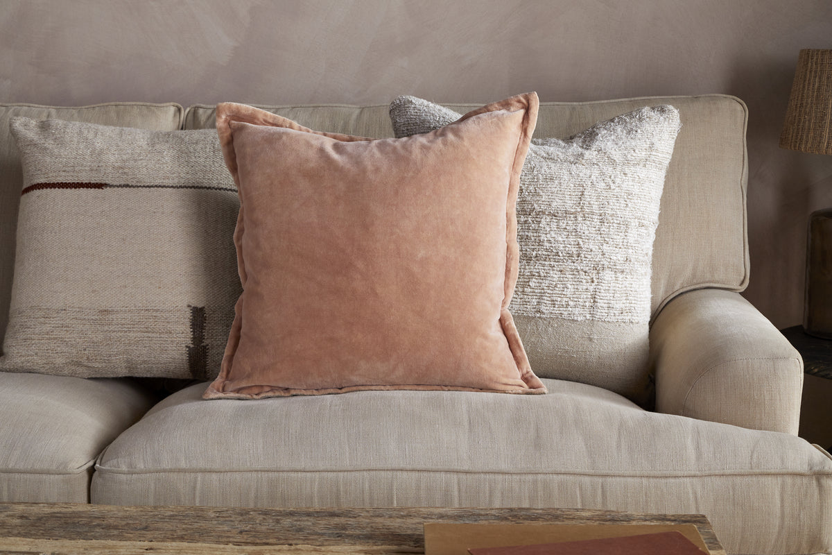 Menmai Velvet Cushion Cover - Dusty Pink - 50 x 50cm-TEXTILES-Nkuku