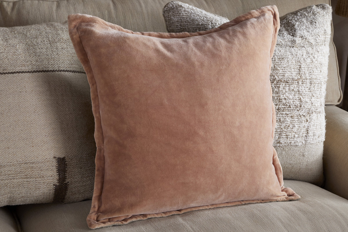 Menmai Velvet Cushion Cover - Dusty Pink - 50 x 50cm-TEXTILES-Nkuku