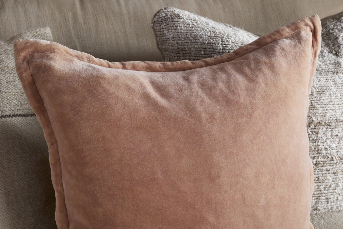Menmai Velvet Cushion Cover - Dusty Pink - 50 x 50cm-TEXTILES-Nkuku