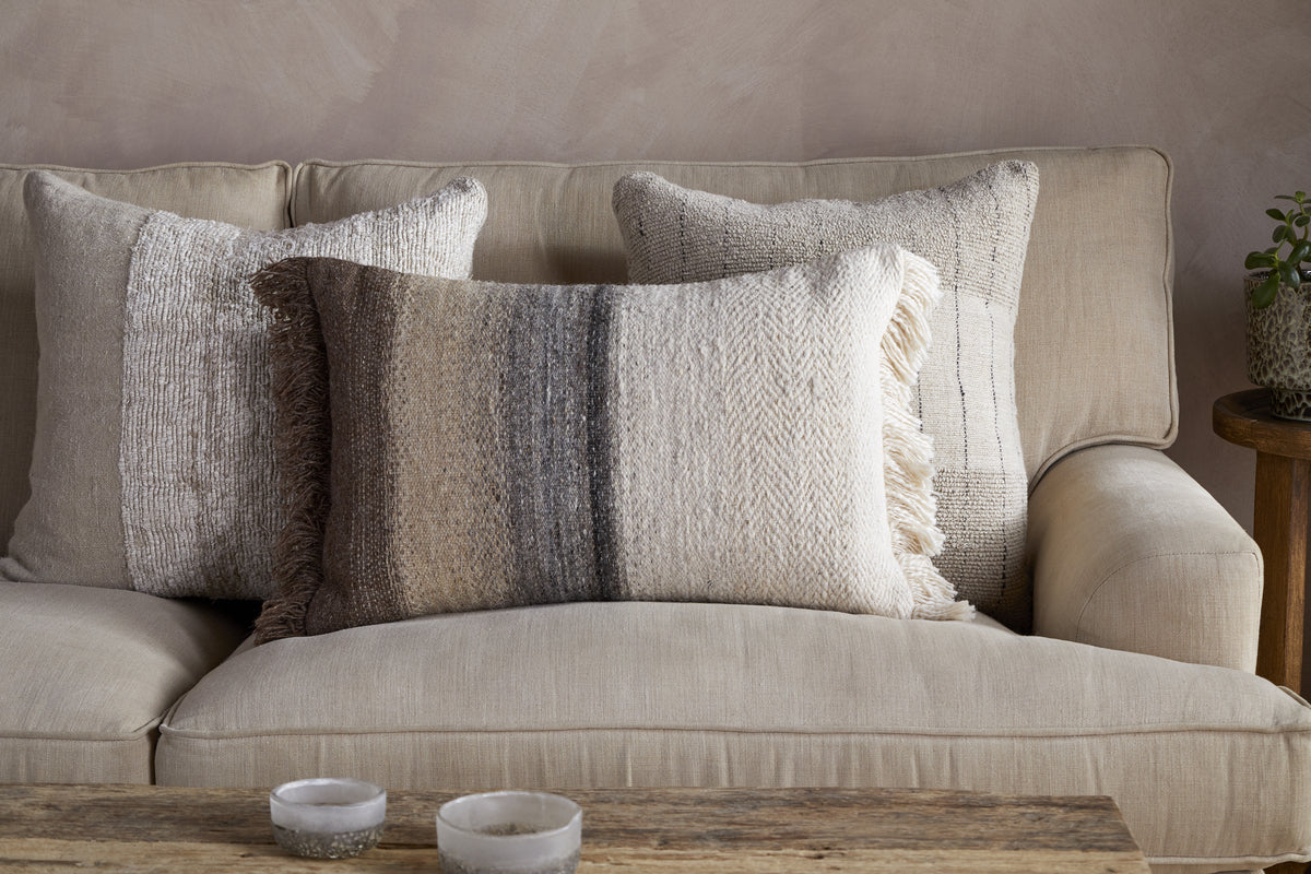 Icai Ombre Cushion Cover - Mocha - 60 x 40cm-TEXTILES-Nkuku
