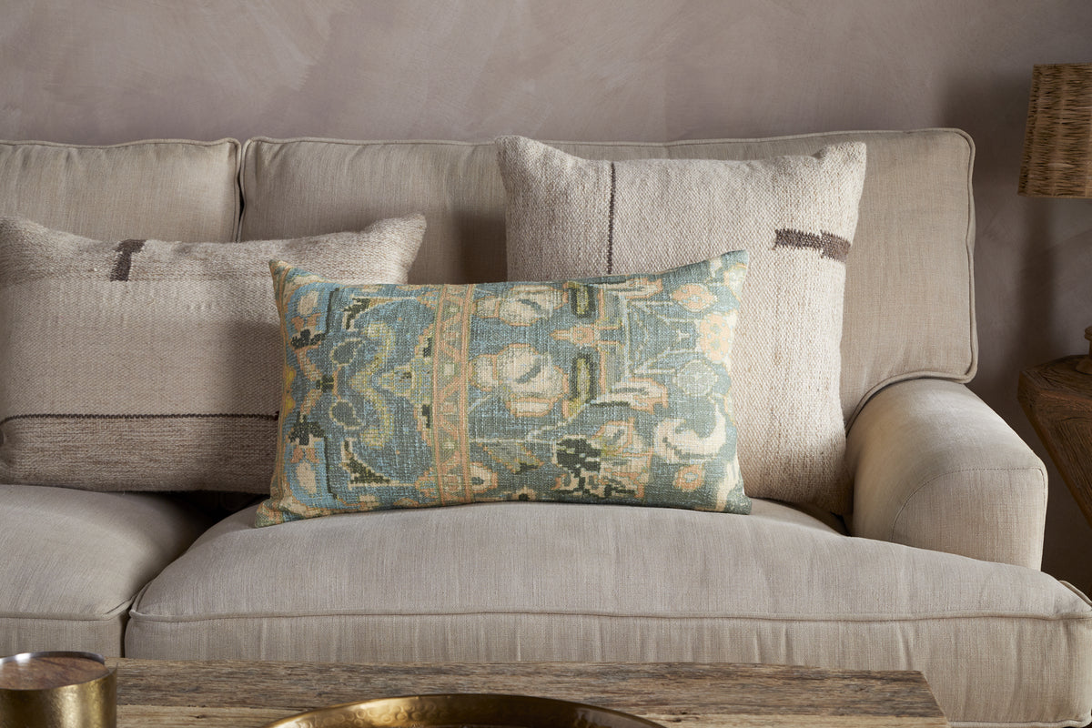 Selyo Tapestry Cushion Cover - Green - 60 x 40cm-TEXTILES-Nkuku