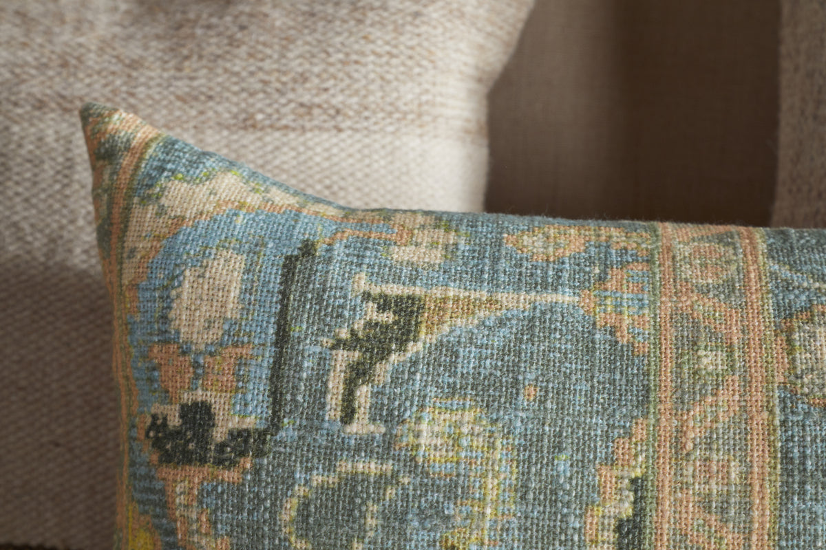 Selyo Tapestry Cushion Cover - Green - 60 x 40cm-TEXTILES-Nkuku