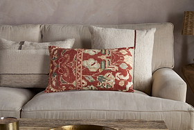 Selyo Tapestry Cushion Cover - Terracotta & Rust - 60 x 40cm-TEXTILES-Nkuku