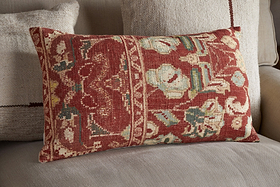 Selyo Tapestry Cushion Cover - Terracotta & Rust - 60 x 40cm-TEXTILES-Nkuku