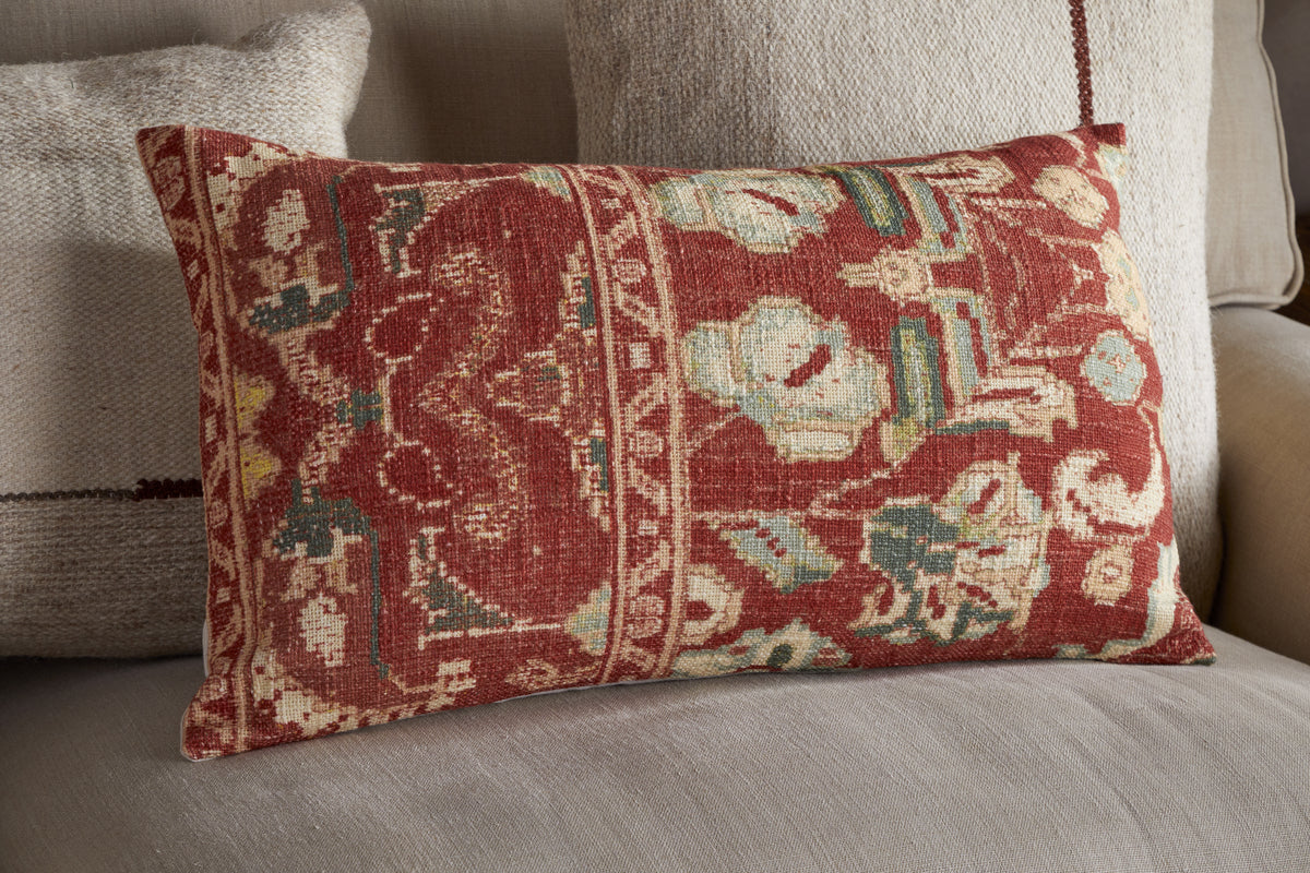 Selyo Tapestry Cushion Cover - Terracotta & Rust - 60 x 40cm-TEXTILES-Nkuku