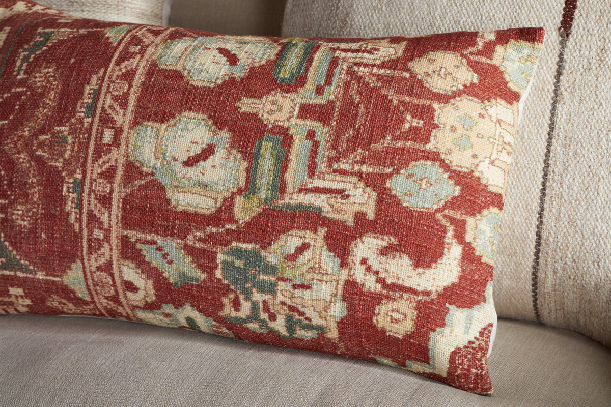 Selyo Tapestry Cushion Cover - Terracotta & Rust - 60 x 40cm-TEXTILES-Nkuku