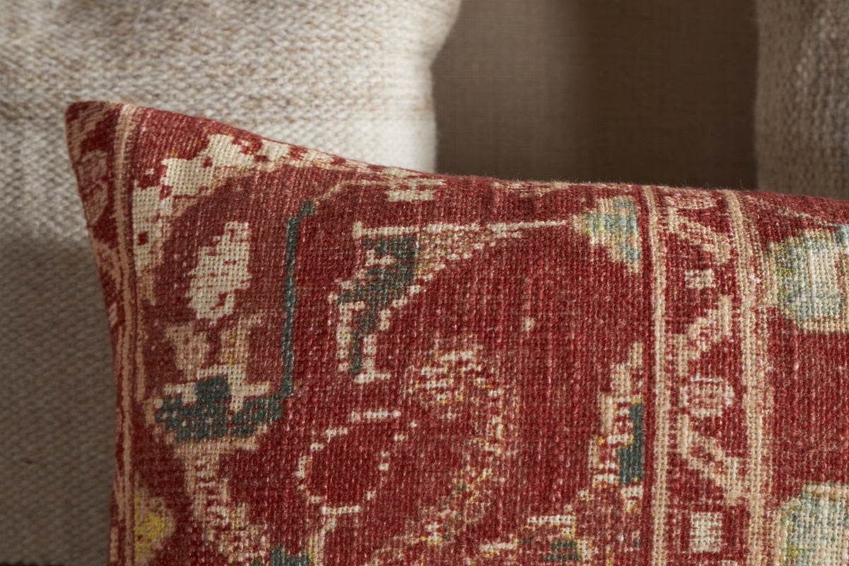 Selyo Tapestry Cushion Cover - Terracotta & Rust - 60 x 40cm-TEXTILES-Nkuku
