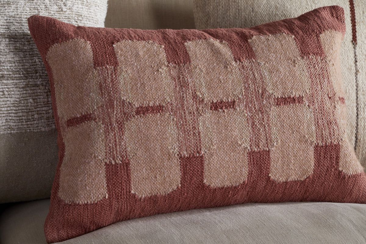 Akki Wool & Cotton Cushion Cover - Dusty Pink - 60 x 40cm-TEXTILES-Nkuku