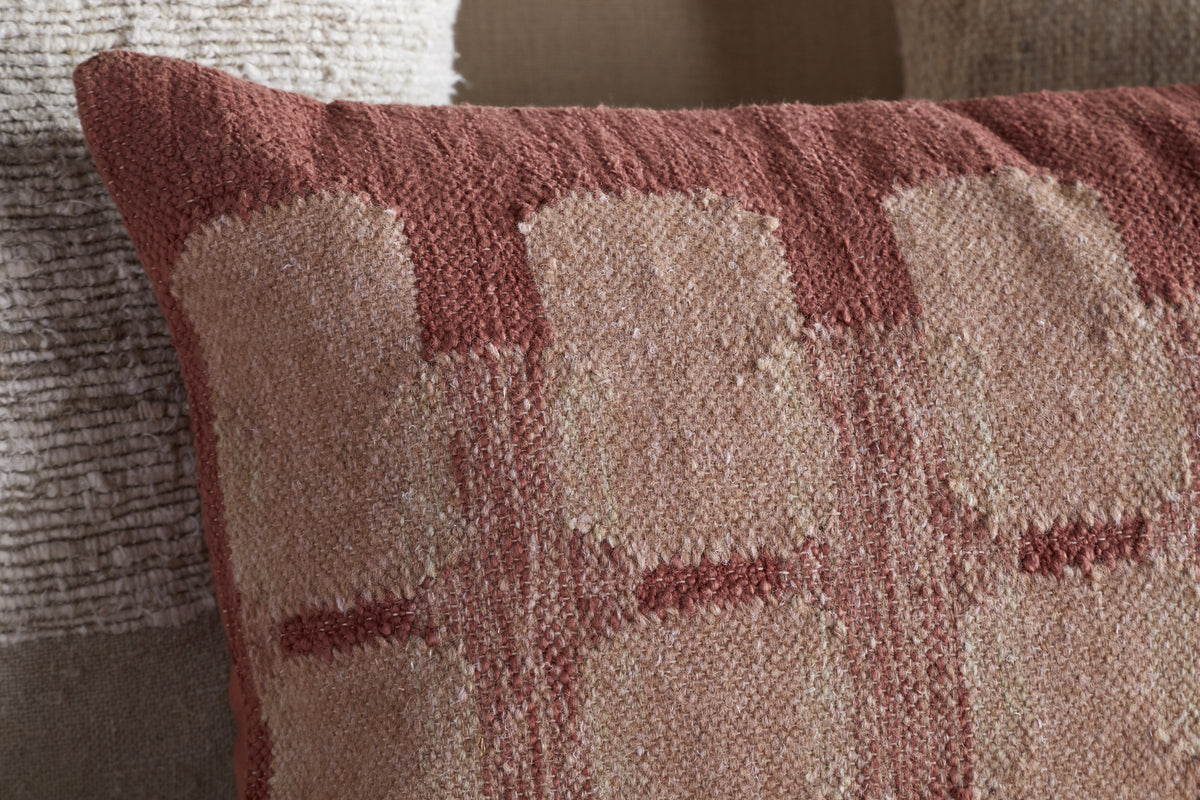 Akki Wool & Cotton Cushion Cover - Dusty Pink - 60 x 40cm-TEXTILES-Nkuku