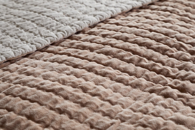Nidra Velvet & Linen Bed Quilt - Dusty Pink - 220 x 240cm-TEXTILES-Nkuku