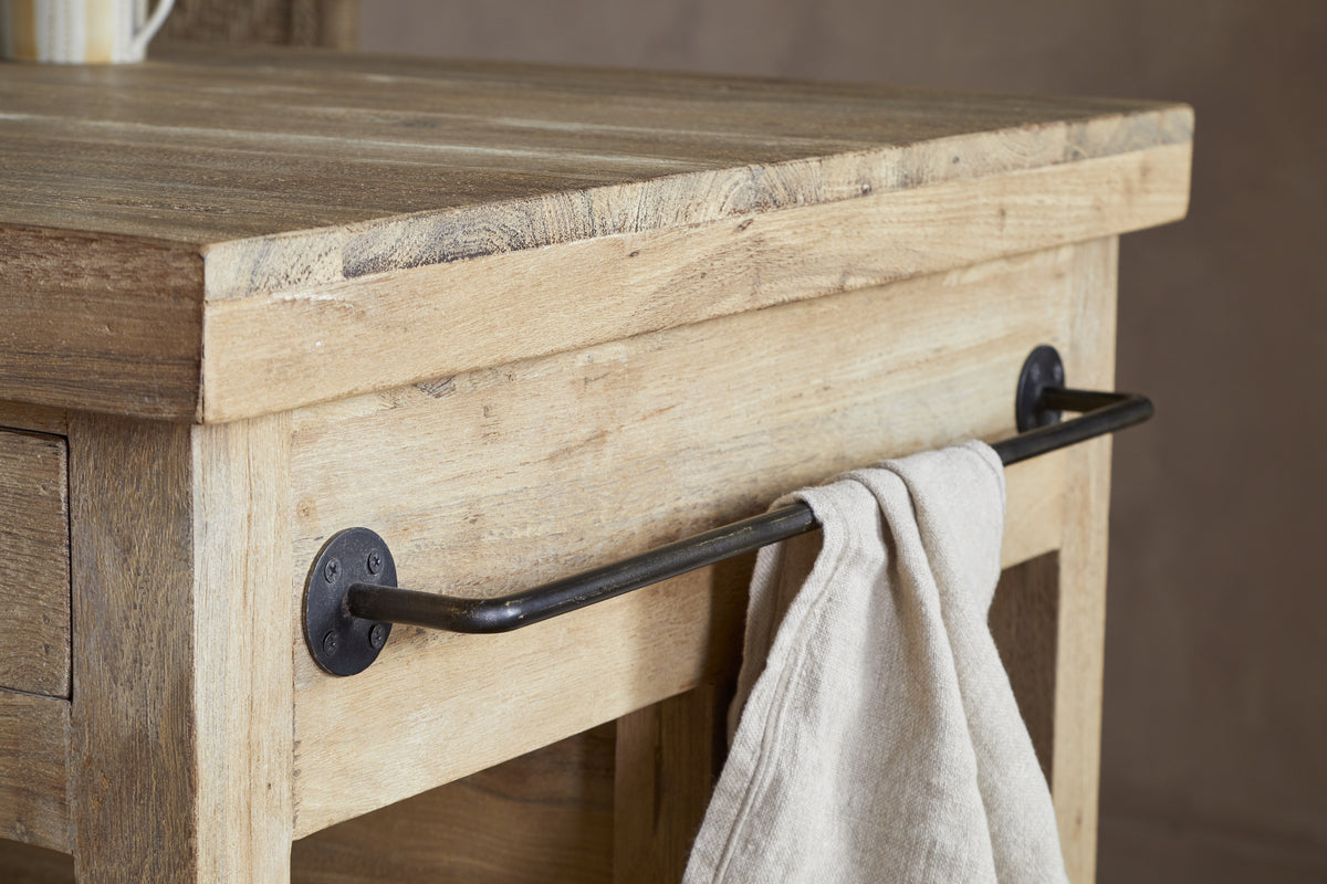 Tivu Reclaimed Wood Kitchen Island - Natural-STORAGE FURNITURE-Nkuku