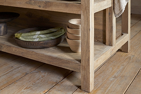 Tivu Reclaimed Wood Kitchen Island - Natural-STORAGE FURNITURE-Nkuku