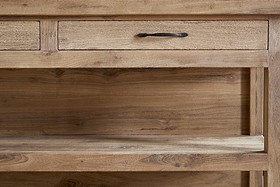Tivu Reclaimed Wood Kitchen Island - Natural-STORAGE FURNITURE-Nkuku