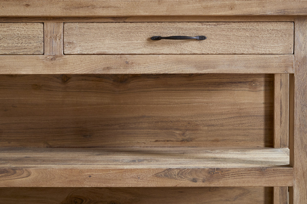 Tivu Reclaimed Wood Kitchen Island - Natural-STORAGE FURNITURE-Nkuku