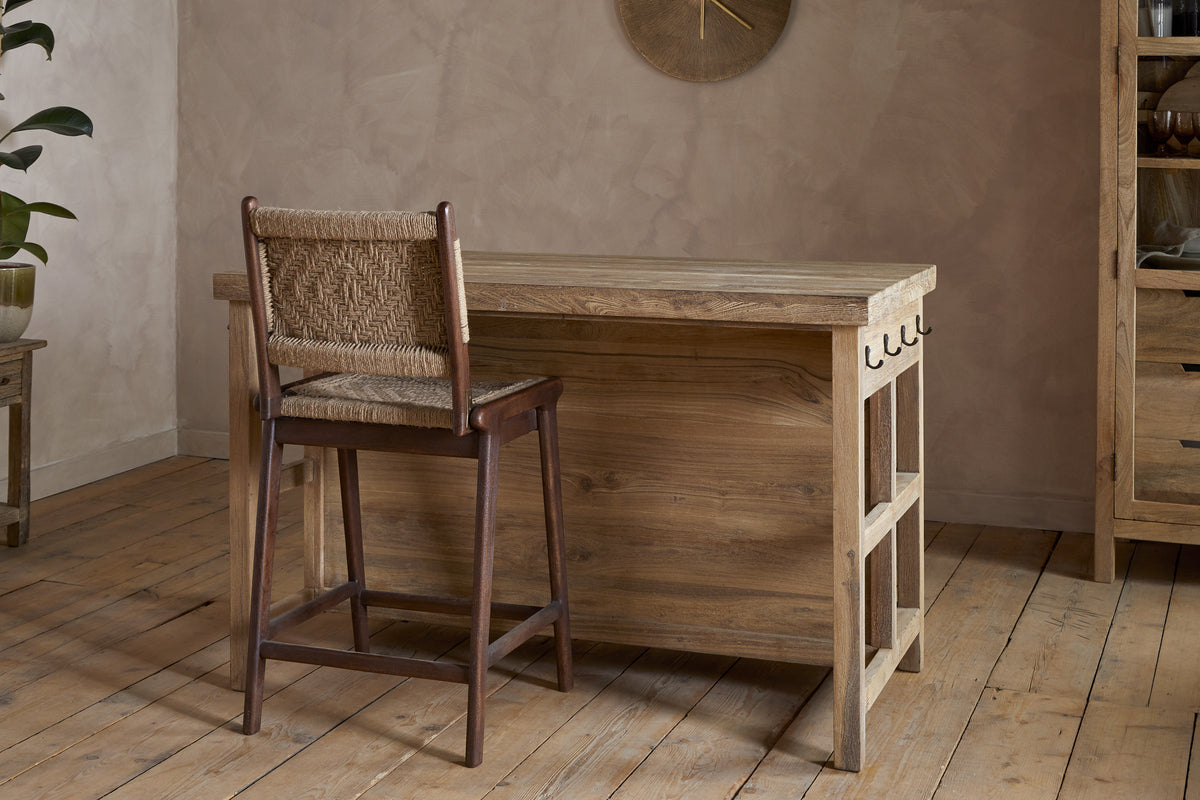 Tivu Reclaimed Wood Kitchen Island - Natural-STORAGE FURNITURE-Nkuku