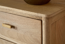Sri Mango Wood Chest of Drawers - Natural-BEDROOM FURNITURE-Nkuku