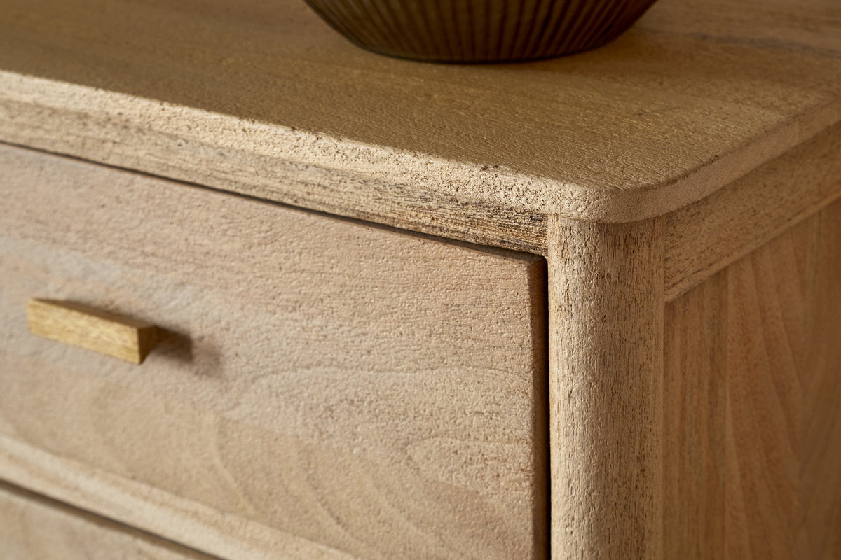 Sri Mango Wood Chest of Drawers - Natural-BEDROOM FURNITURE-Nkuku