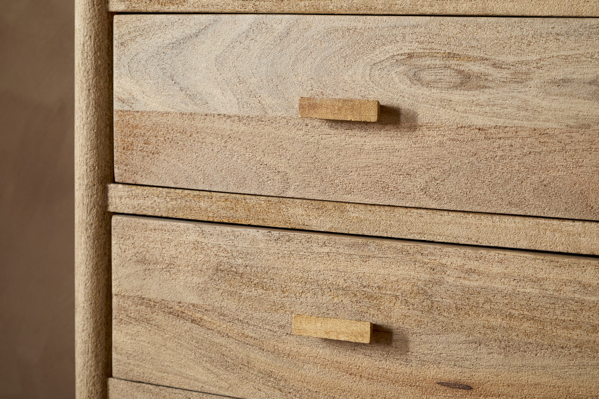 Sri Mango Wood Chest of Drawers - Natural-BEDROOM FURNITURE-Nkuku