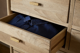 Sri Mango Wood Chest of Drawers - Natural-BEDROOM FURNITURE-Nkuku