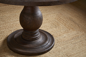Laya Carved Wood Dining Table - Chocolate Brown