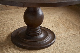 Laya Carved Wood Dining Table - Chocolate Brown