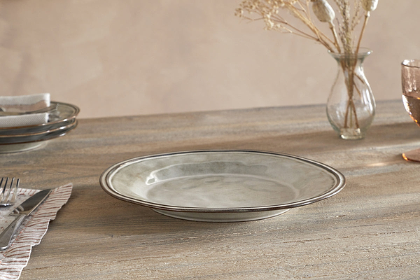 Pedra Dinner Plate - Pewter-TABLEWARE-Nkuku