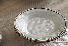 Pedra Dinnerware Set - Pewter - (Set of 12)-TABLEWARE-Nkuku