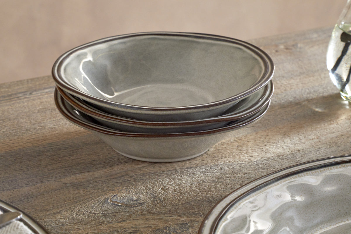 Pedra Dinnerware Set - Pewter - (Set of 12)-TABLEWARE-Nkuku