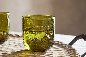 Chandani Tumbler - Green - Short (Set of 4)-GLASSWARE-Nkuku