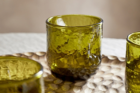 Chandani Tumbler - Green - Short (Set of 4)-GLASSWARE-Nkuku