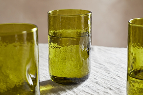 Chandani Tumbler - Green - Large (Set of 4)-GLASSWARE-Nkuku